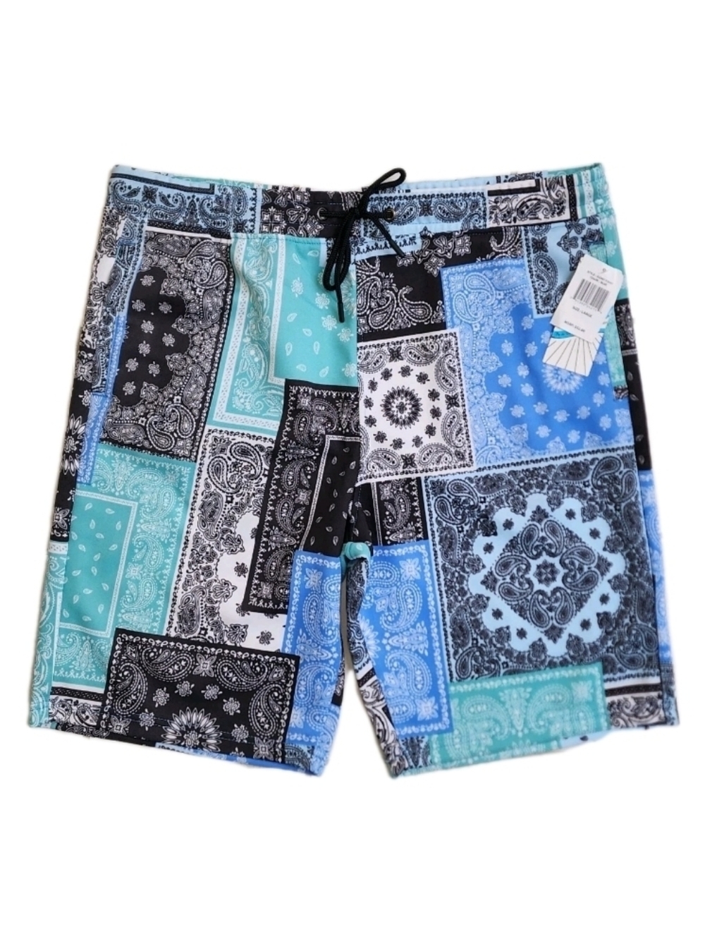 Bandana Shorts Basketball Style Athletic Drawstring By Drill Clothing Size L